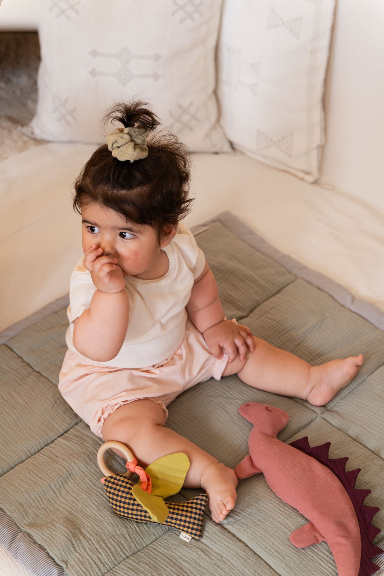 kids scrunchie - MEDINA muslin - sage