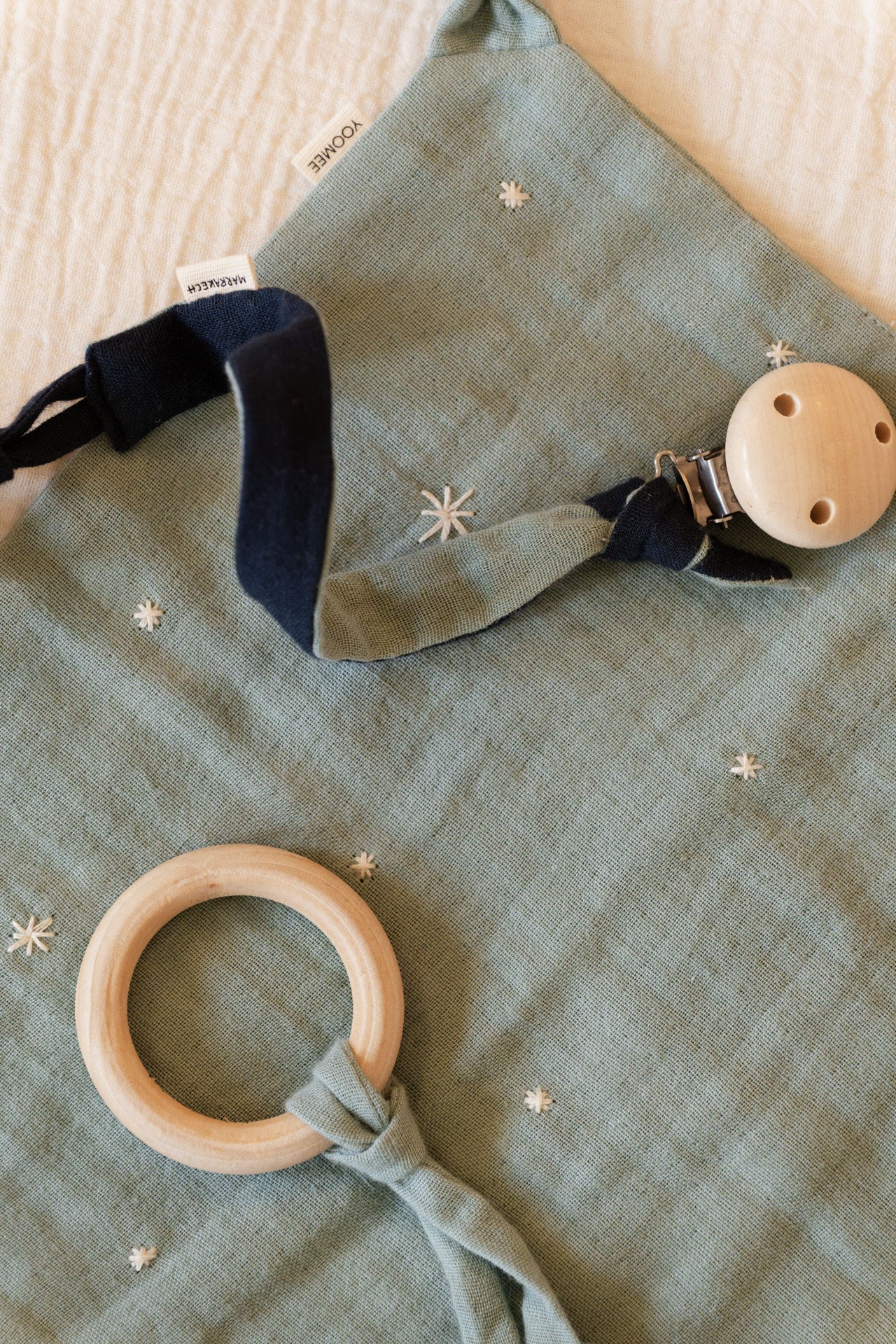 pacifier chain - NINI - mint/marine