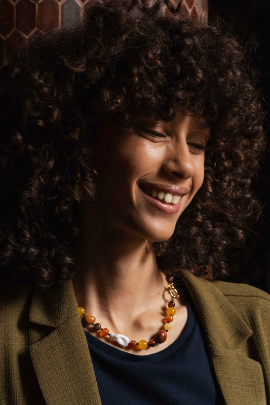 necklace - JAMILA - earth