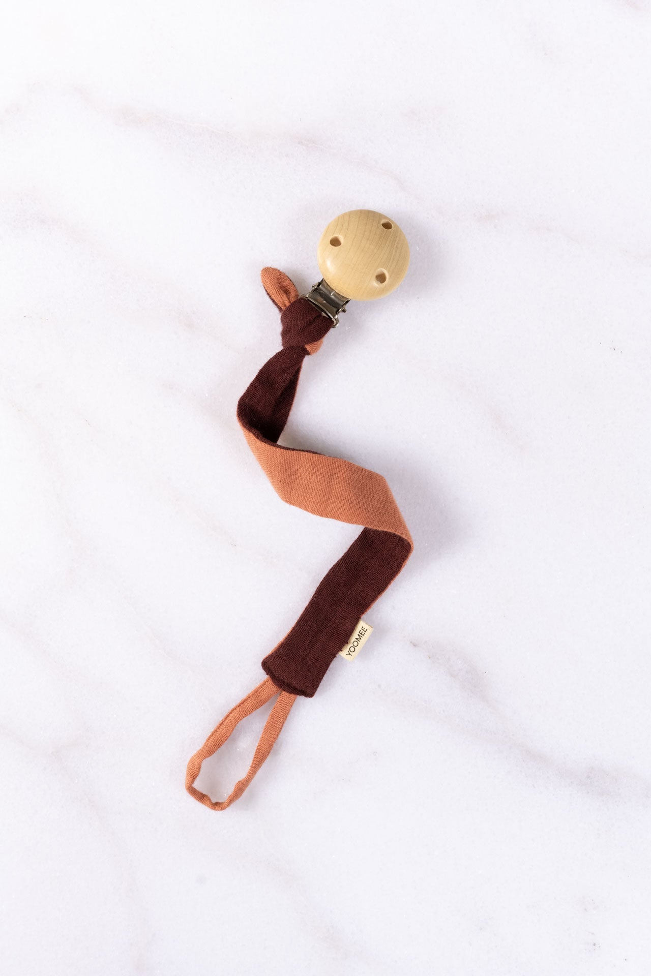pacifier chain - NINI - bordeaux/apricot