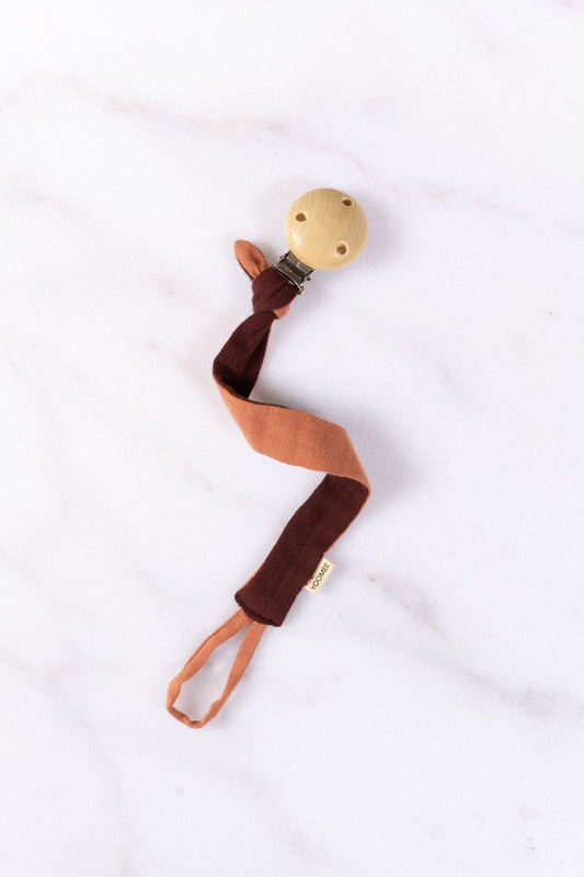 pacifier chain - NINI - bordeaux/apricot