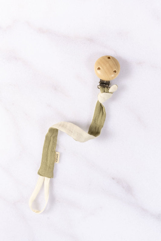 pacifier chain - NINI - sage/ecru