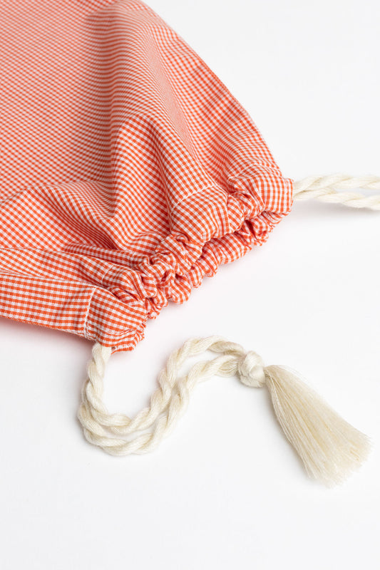 present pouch - FAHRA - mini checked orange