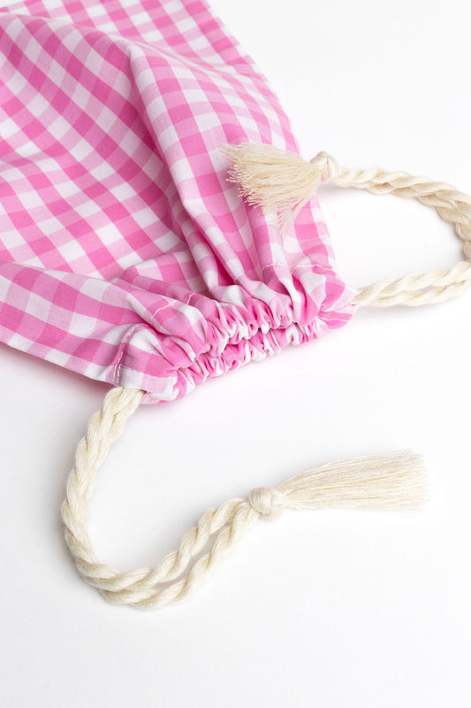present pouch - FAHRA - midi checked pink