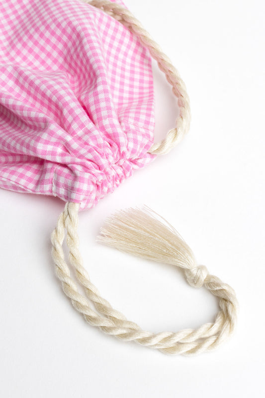 present pouch - FAHRA - mini checked pink