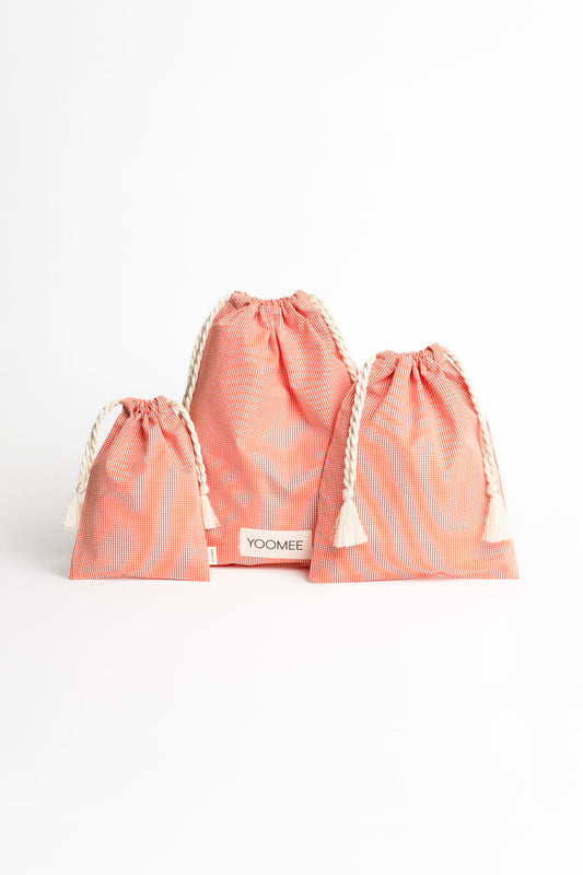 present pouch - FAHRA - mini checked orange