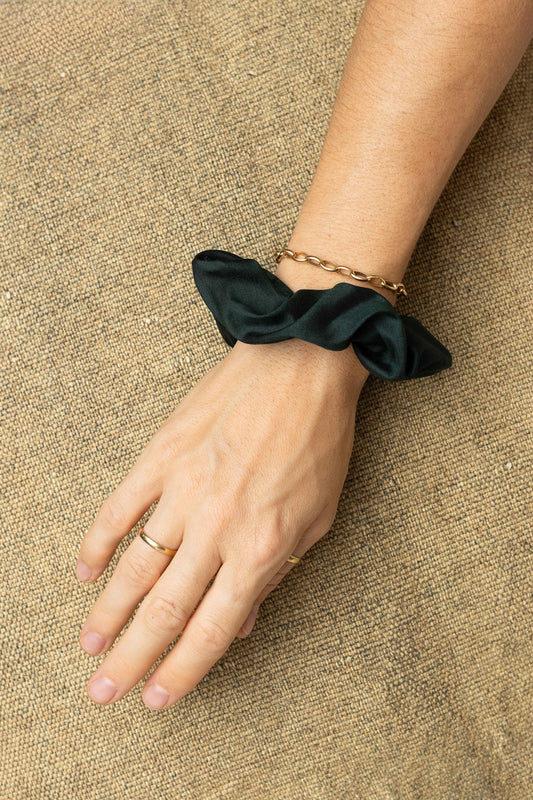 scrunchie - MEDINA - silk - emerald