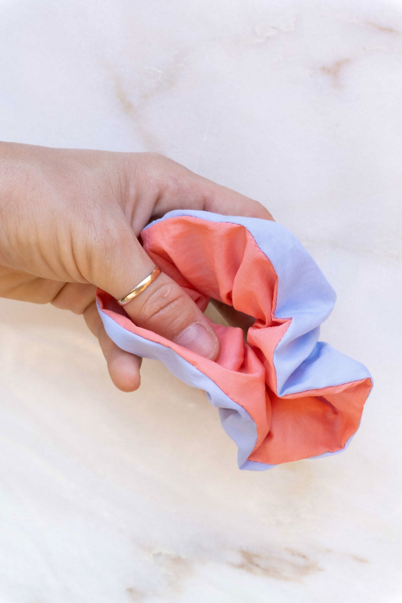 scrunchie - MEDINA cotton - blue/croal
