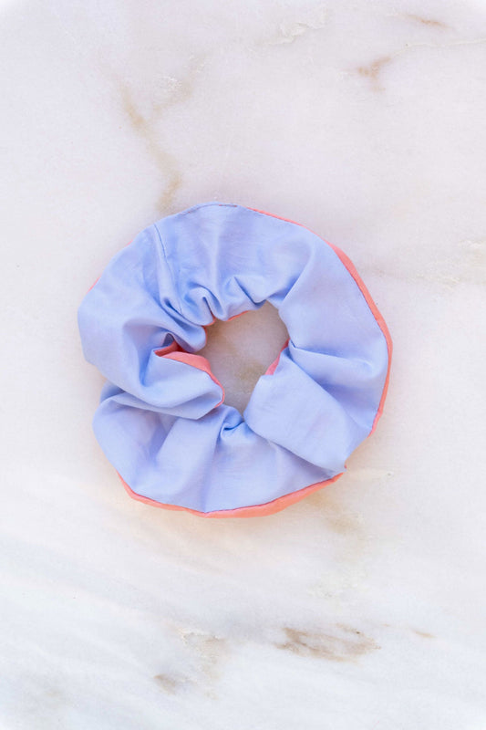 scrunchie - MEDINA cotton - blue/croal