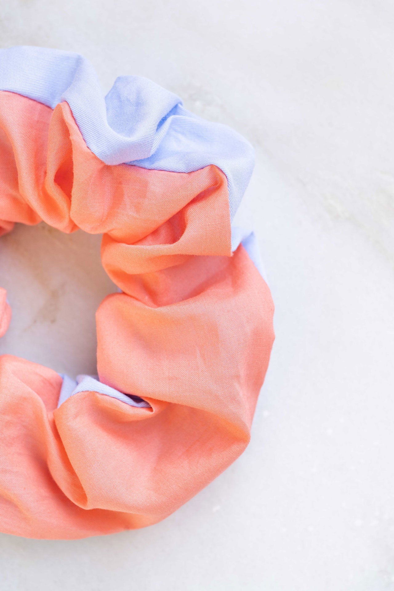 scrunchie - MEDINA cotton - blue/croal