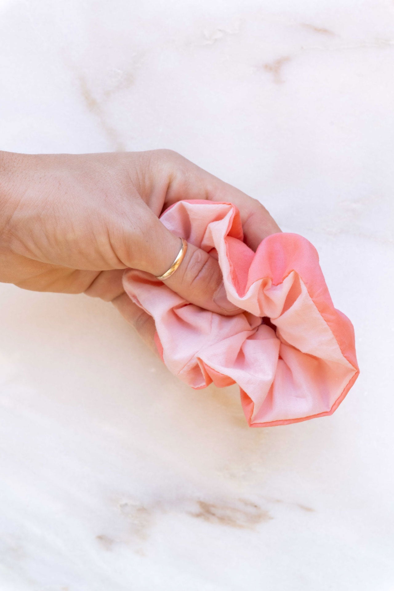 scrunchie - MEDINA cotton - coral/rose