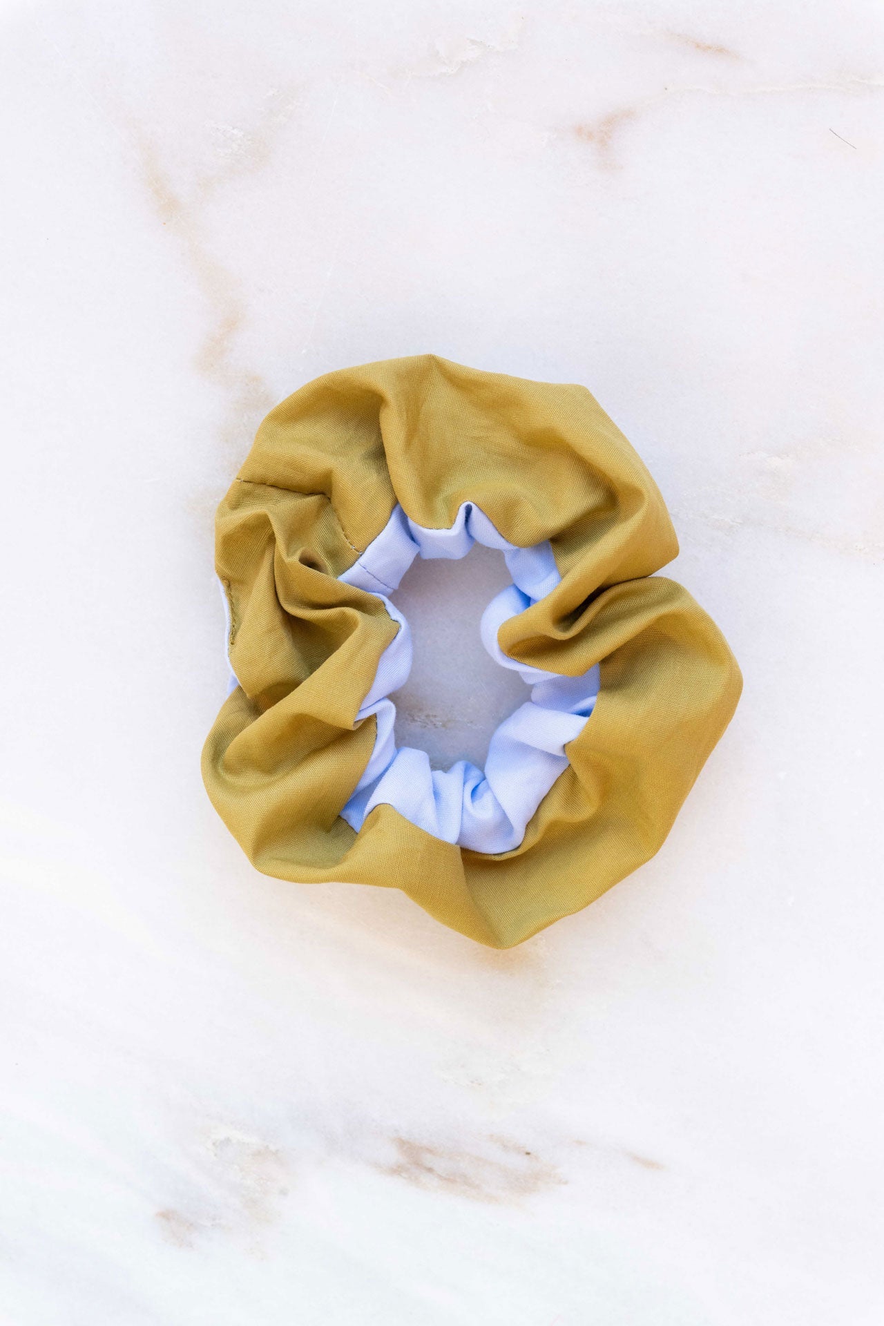 scrunchie - MEDINA cotton - moss green/blue
