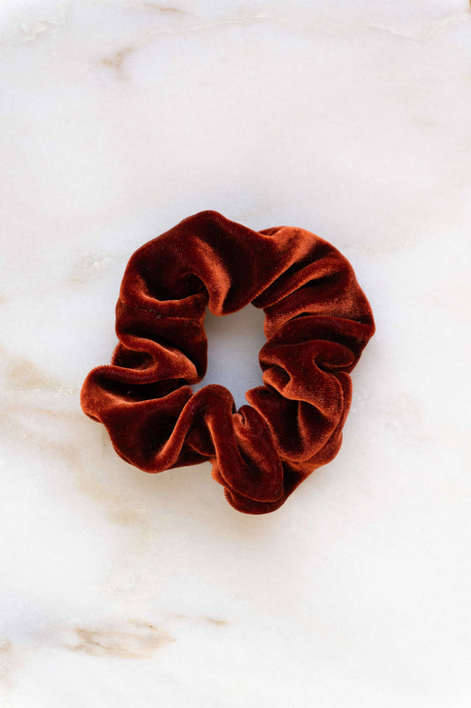 scrunchie - MEDINA velvet silk - fire orange