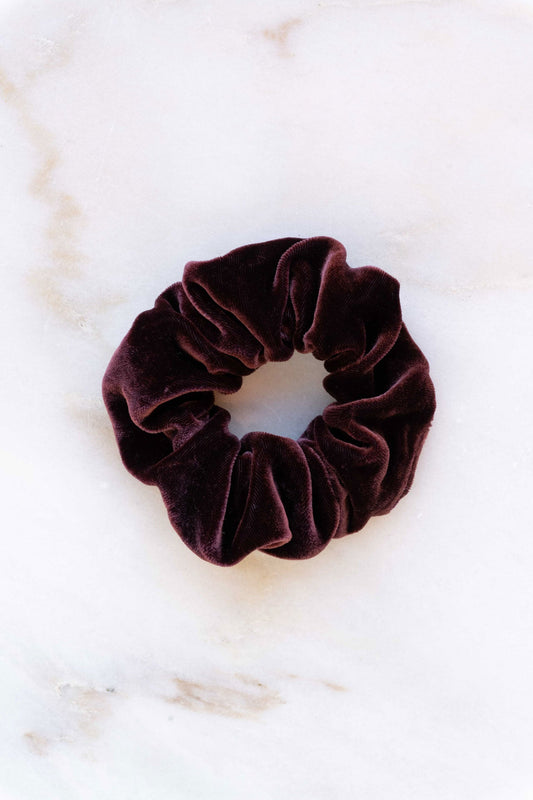 scrunchie - MEDINA velvet silk - aubergine
