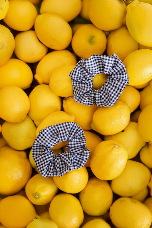 scrunchie - MEDINA cotton - checked marine