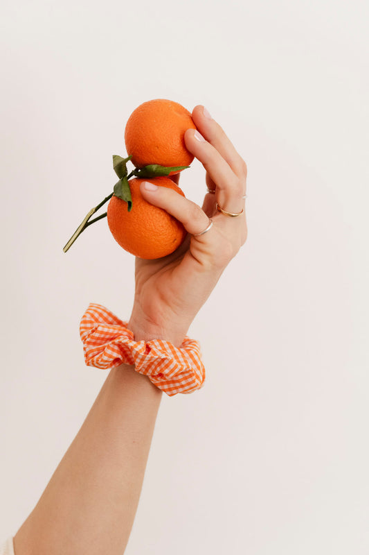 scrunchie - MEDINA cotton - checked orange