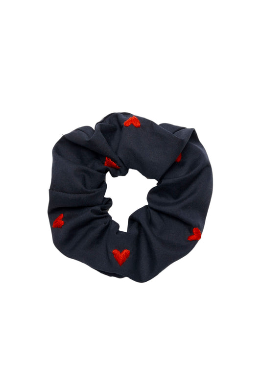 scrunchie - MEDINA cotton - marine hearts