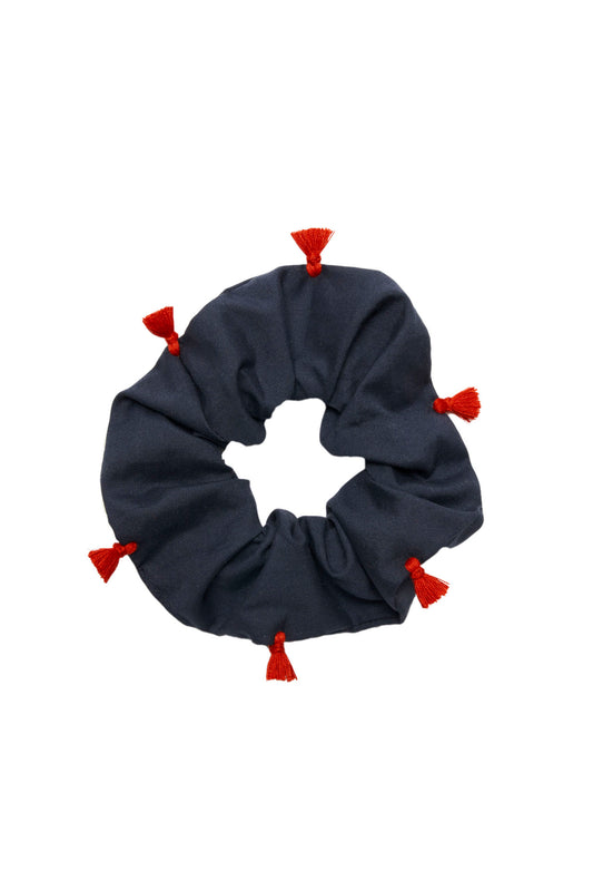 scrunchie - MEDINA cotton - marine tassel