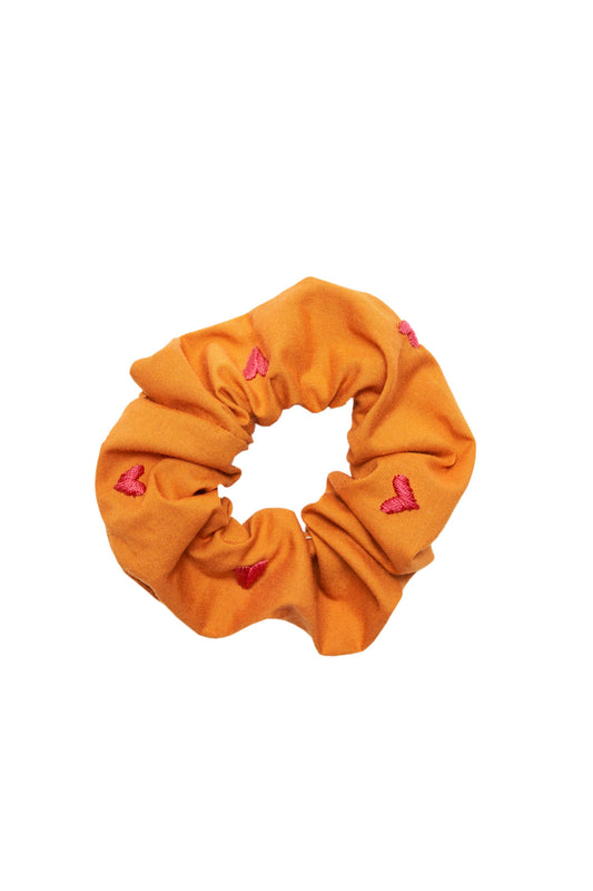 scrunchie - MEDINA cotton - orange hearts