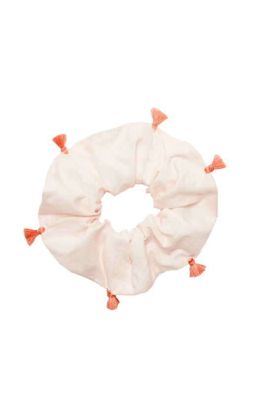 scrunchie - MEDINA cotton - rose tassel
