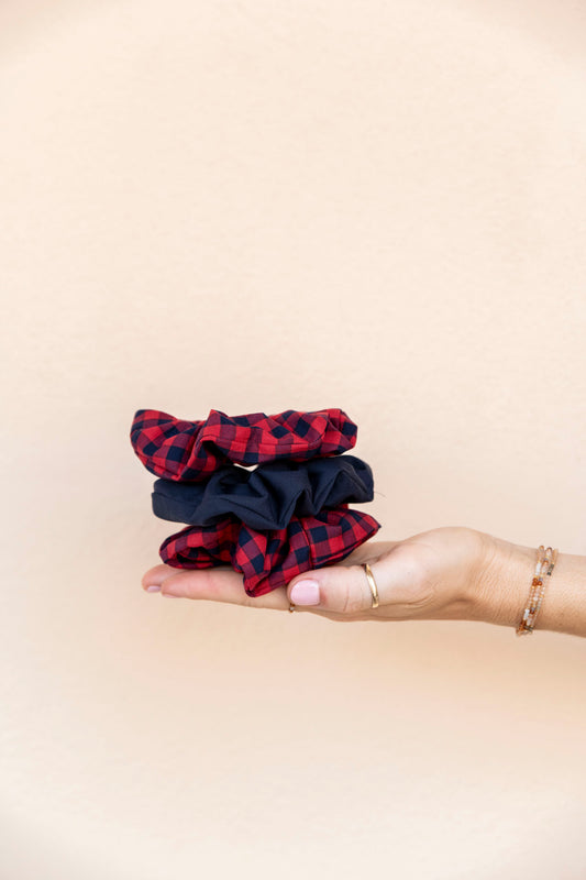 scrunchie set - MEDINA cotton - marine/red
