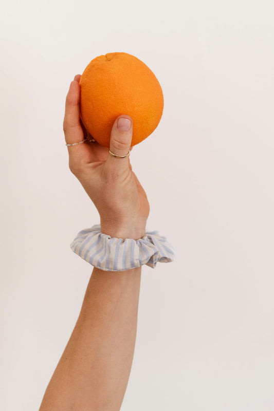scrunchie - MEDINA cotton - stripes light blue