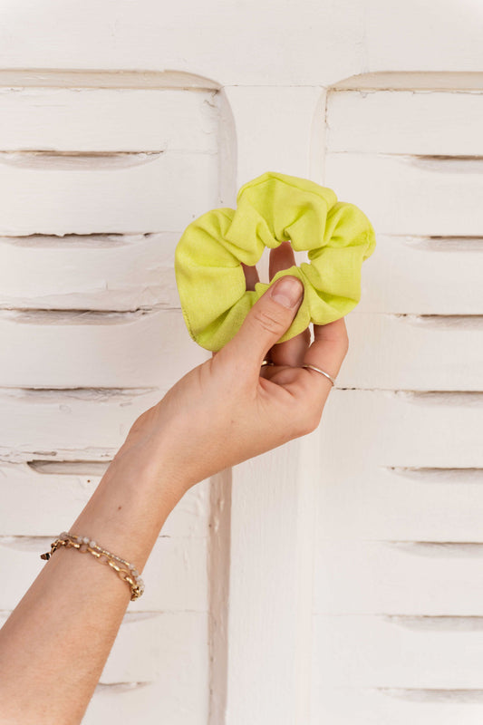 scrunchie - MEDINA linen - neon