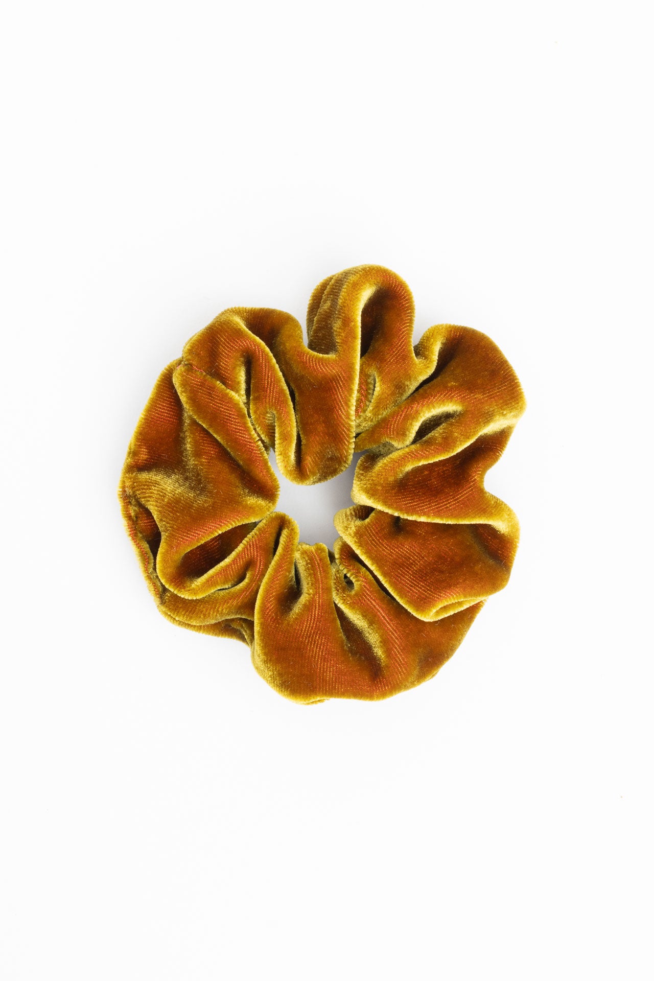 scrunchie - MEDINA velvet silk - olive-doré