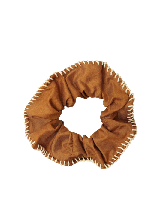 scrunchie - MEDINA silk - cognac hbik