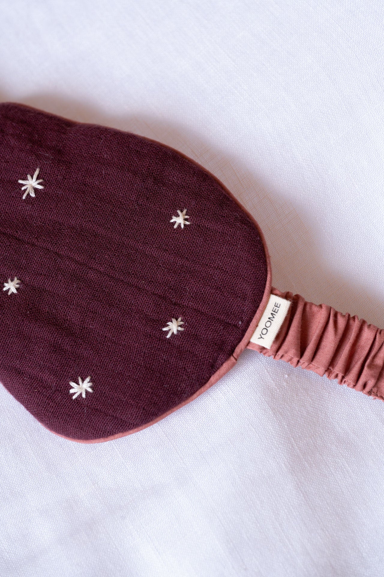 sleeping mask - RAHA stars - bordeaux/apricot