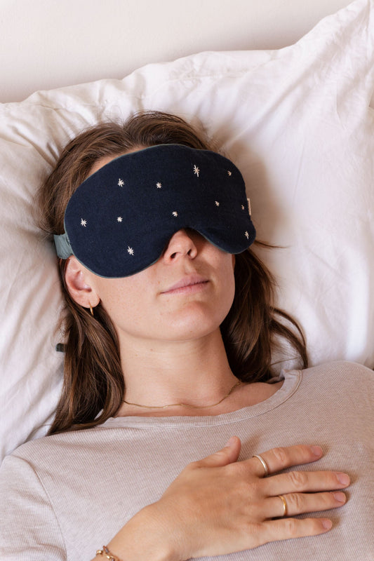sleeping mask - RAHA stars - marine/mint