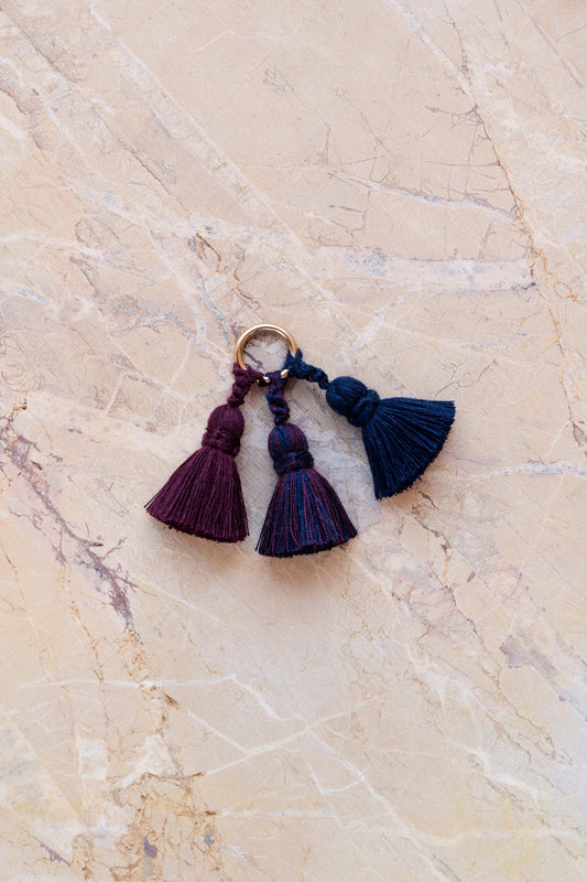tassel trio - SHOUSHA - bordeaux, marine, blood moon