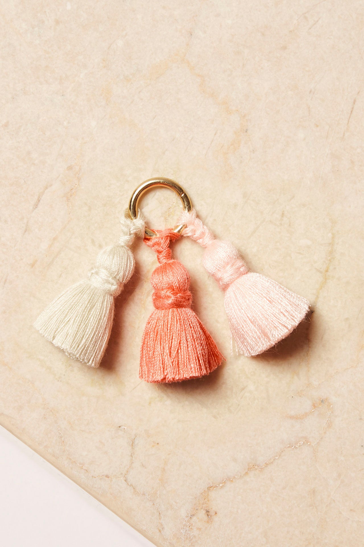 tassel trio - SHOUSHA - ecru, rose, salmon