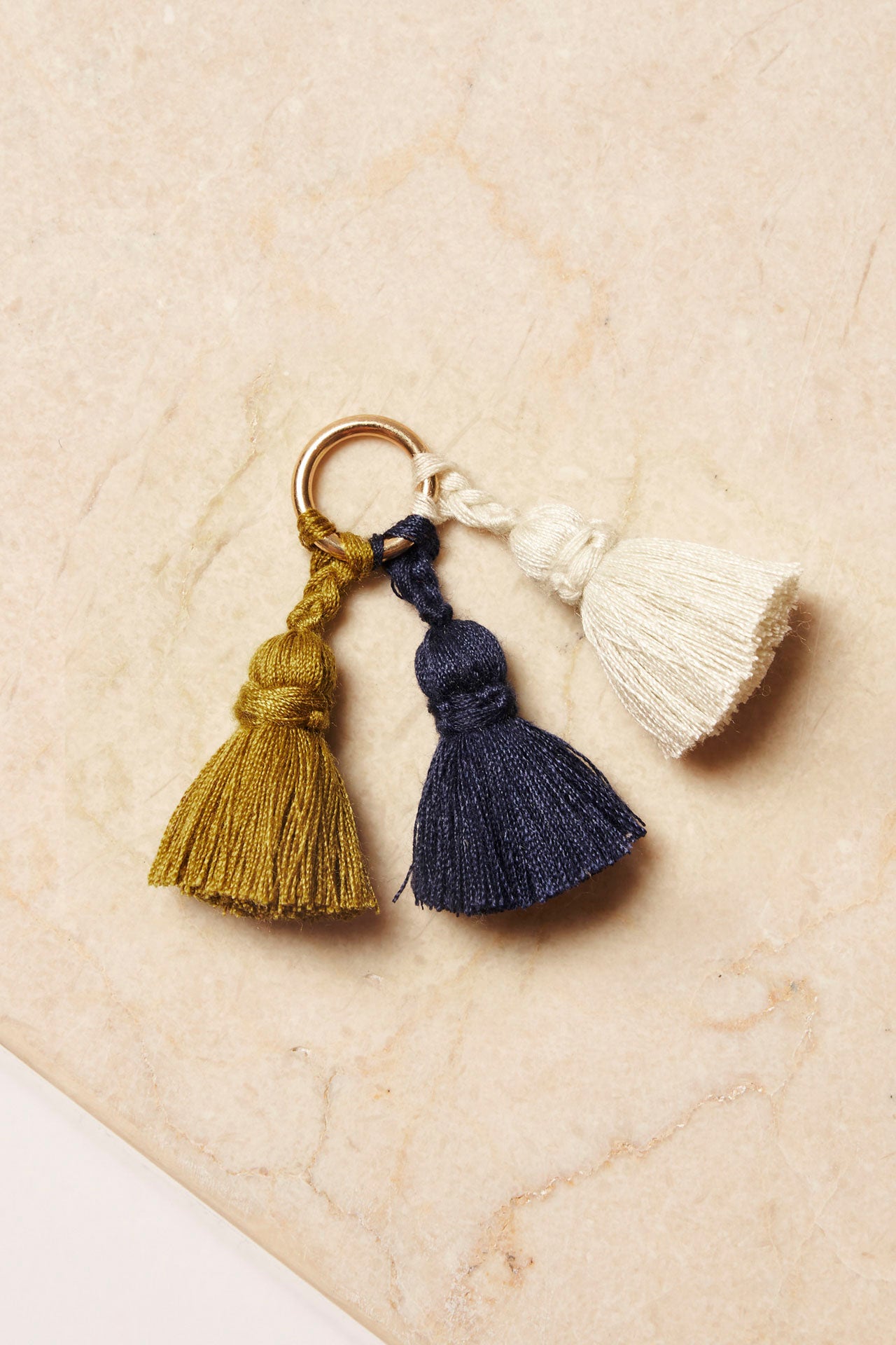 tassel trio - SHOUSHA - marine, olive, ecru