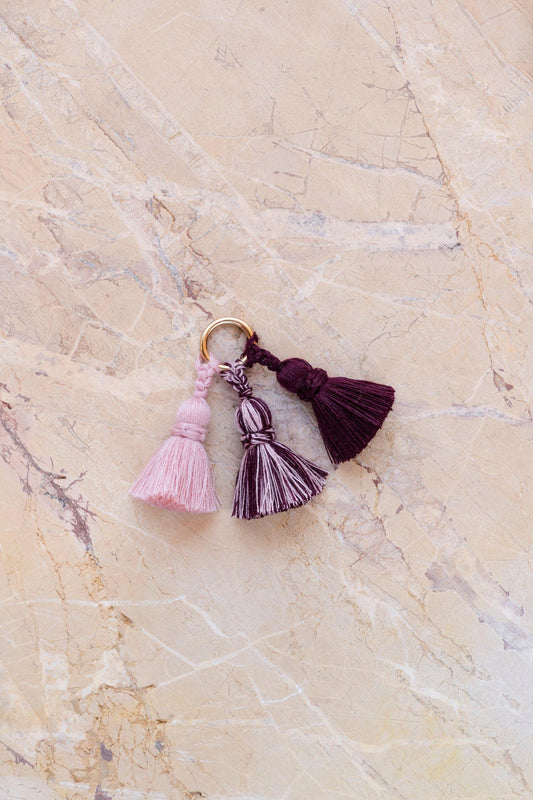 tassel trio - SHOUSHA - rose, bordeaux, cherry blossom