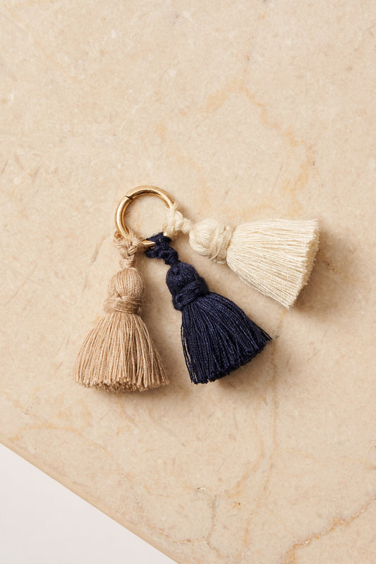 tassel trio - SHOUSHA - marine, ecru, beige