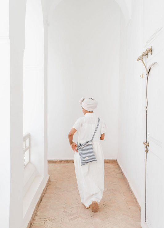 mini bag - NORA fringe - blue