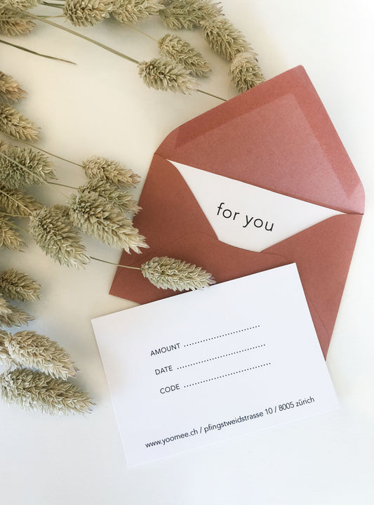 the YOOMEE gift card